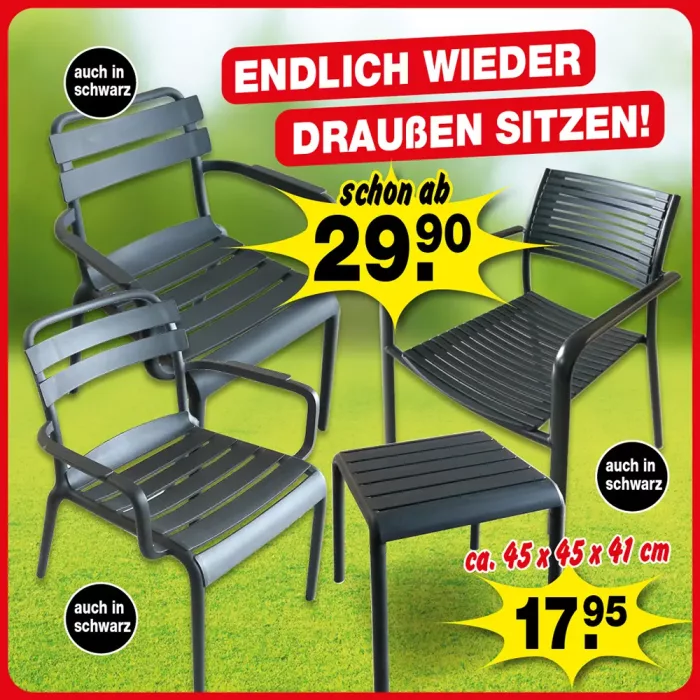 Endlich draußen sitzen