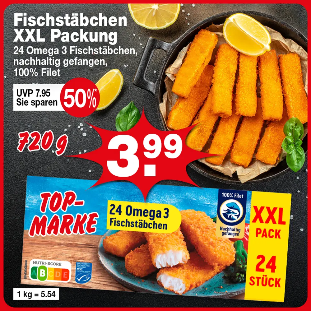 Fischstäbchen XXL Pack 720g