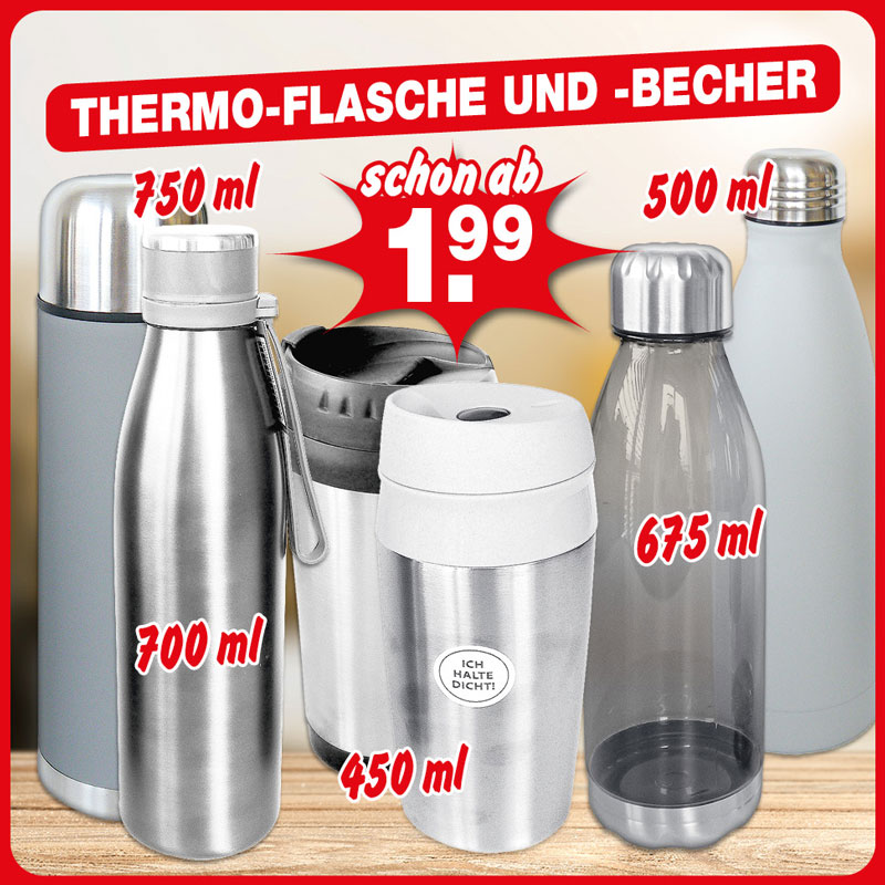 Thermo -Flaschen und Becher