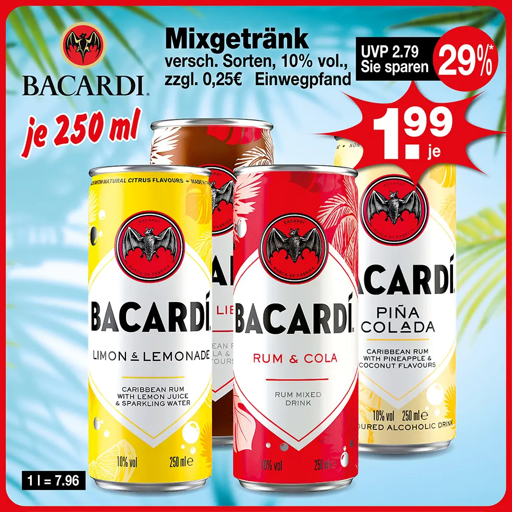 Mixgetränk Bacardi